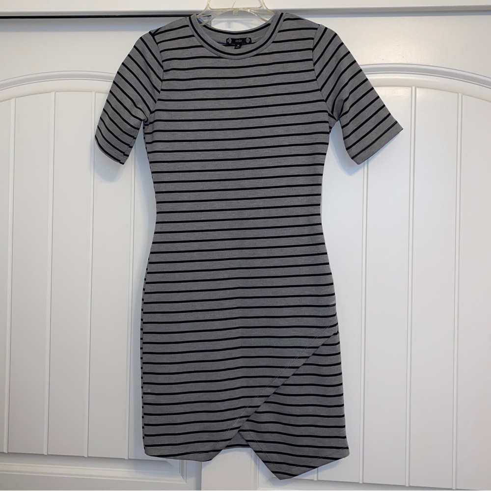 Striped Bodycon T-Shirt Dress, M